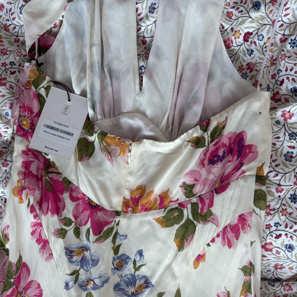 REFORMATION Briony Dress Giverny Floral Maxi A-line Halter Dress NWT - Picture 7 of 11